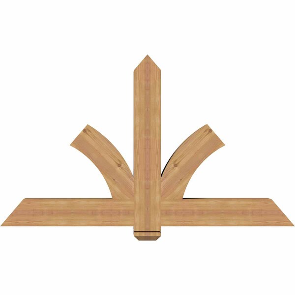 Ekena Millwork Redmond Smooth Timber Gable Bracket, Western Red Cedar, 60"W x 35"H x 5 1/2"D x 5 1/2"F, 14/12 Pitch GBW060X35X0606RED00SWR - main